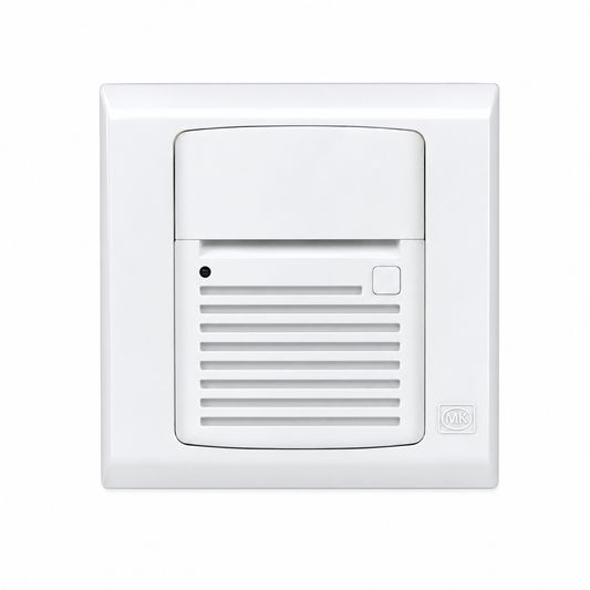 MK SlimLine Plus wired battery-operated door bell chime in white (S4338WHI)
