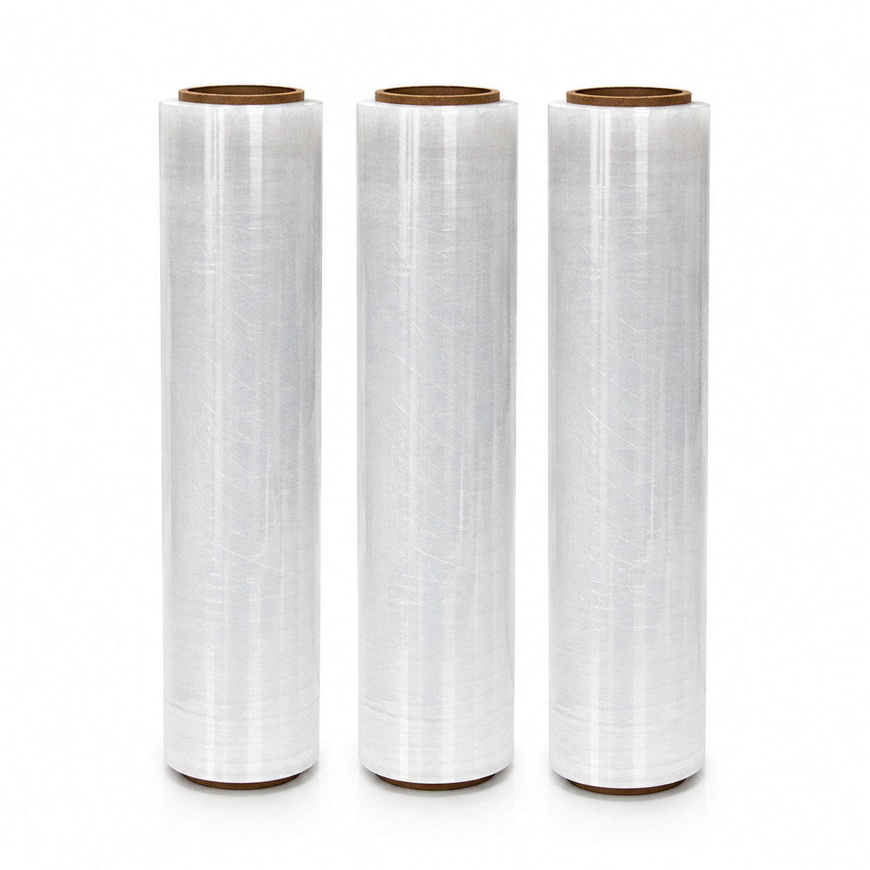 Three clear stretch film rolls, 2.4kg each — TOOLS HERE