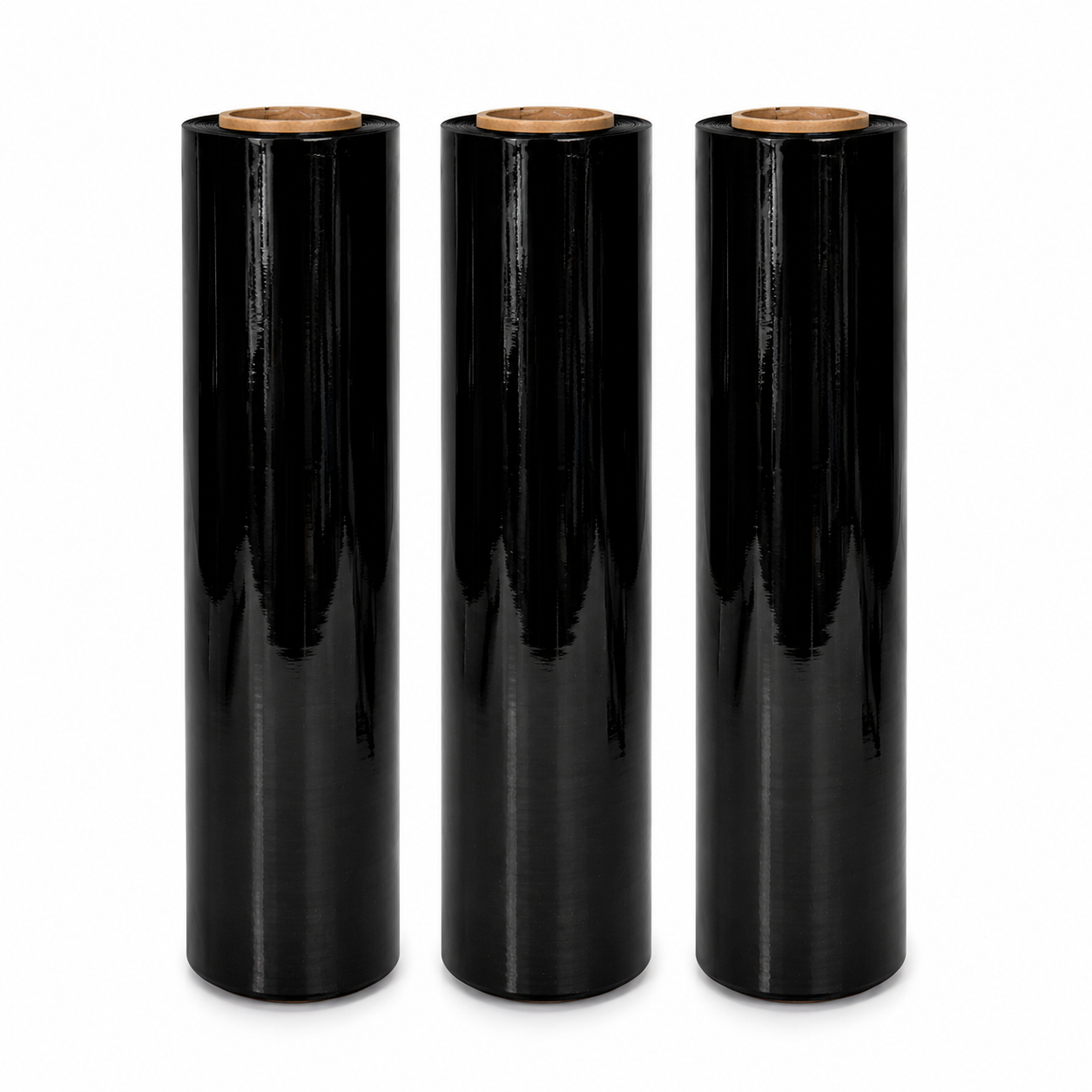 Three black stretch film rolls, 3kg each — TOOLS HERE