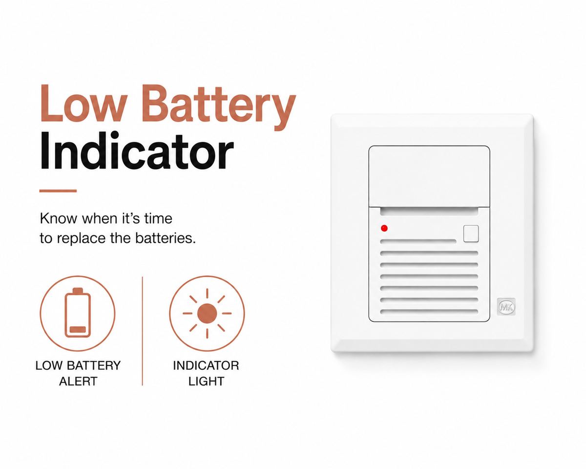 Light indicator of MK SlimLine Plus door bell chime in white