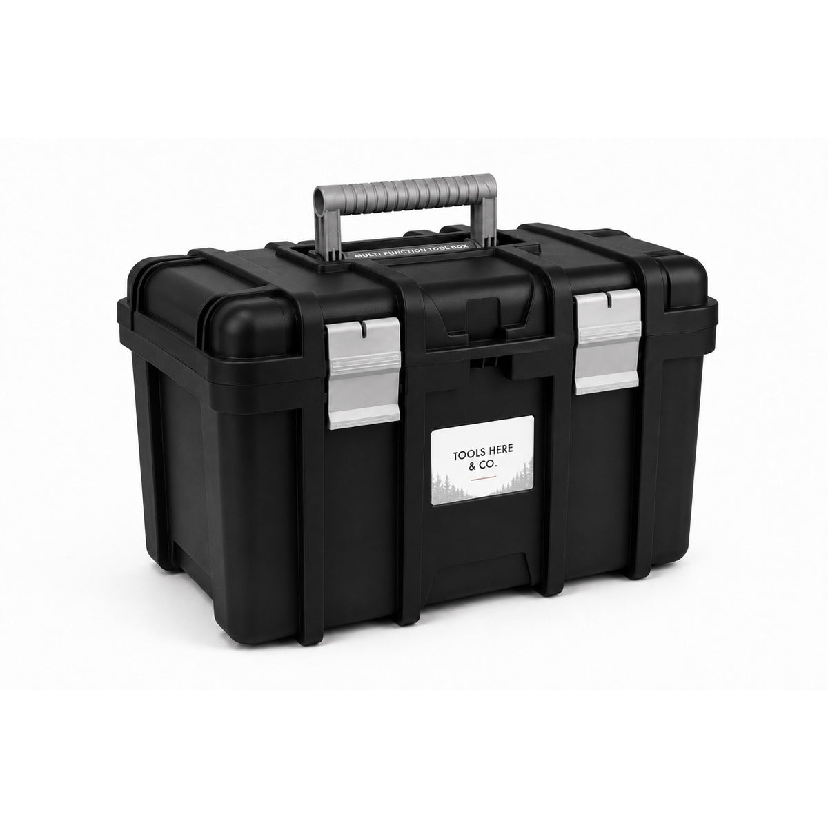 TOOLS HERE Jumbo Toolbox side view with carry handle