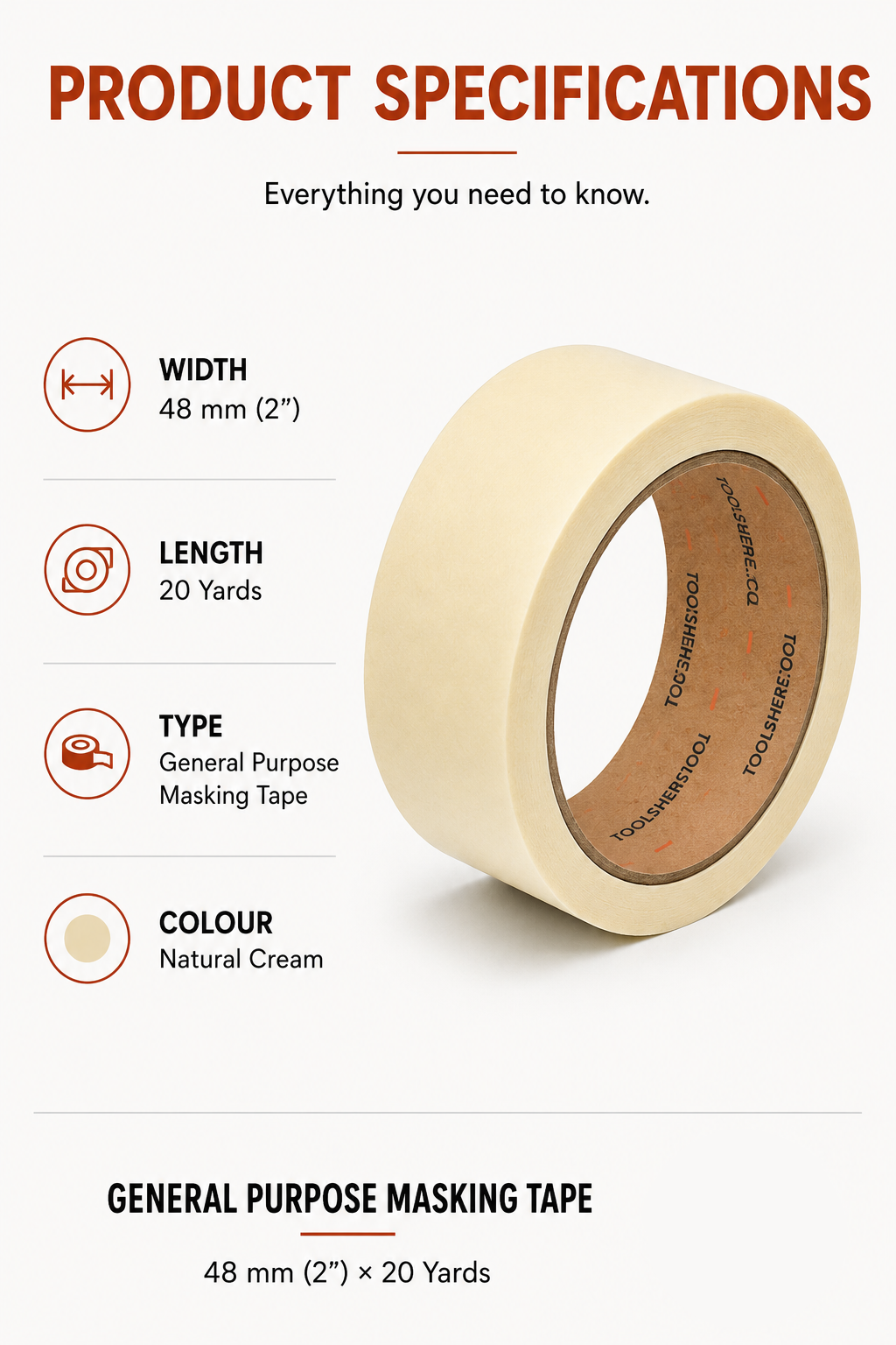 Wholesale General Purpose Masking Tape 48mm